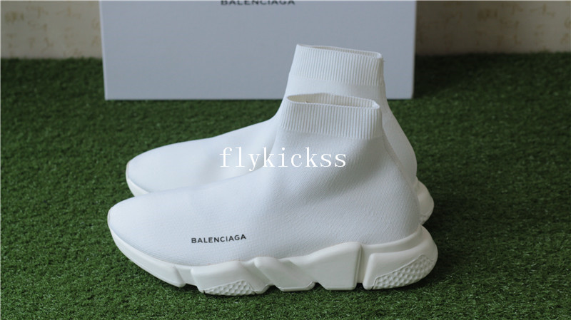 Update Version Balenciaga Speed Trainer Sock Race Runners All White